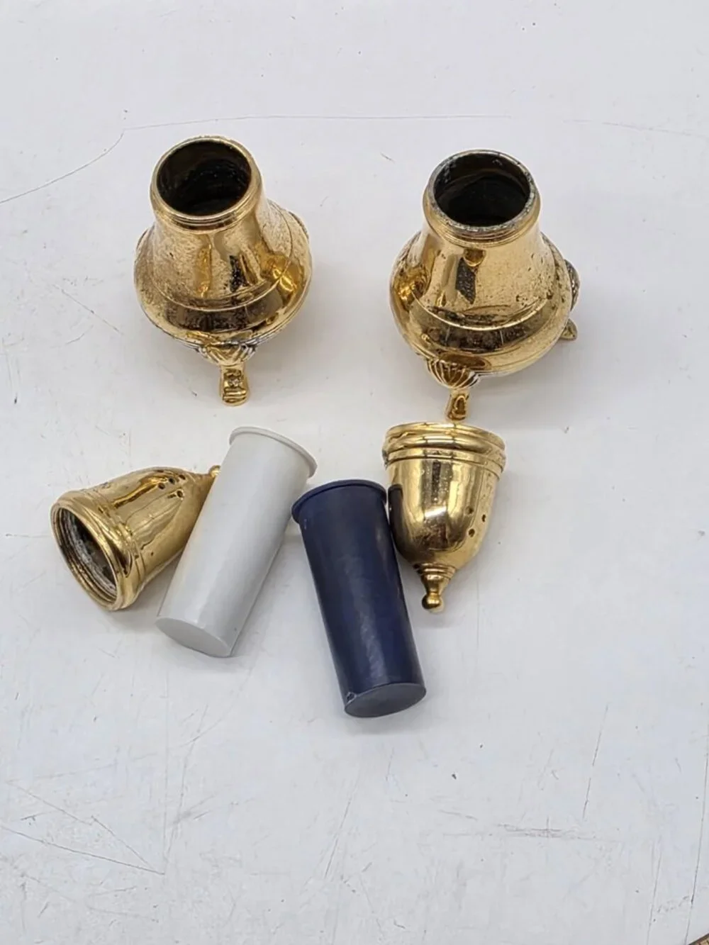 Electroplated 24K Gold Salt & Pepper Shakers Elegant Wedding Holiday Vintage
